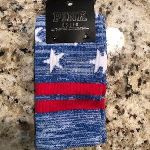 Victoria’s American flag knee-high socks